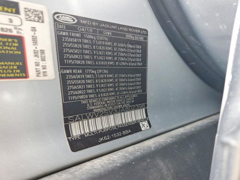SALWV2SV3JA802398 2018 Land Rover Range Rover photo no. 12