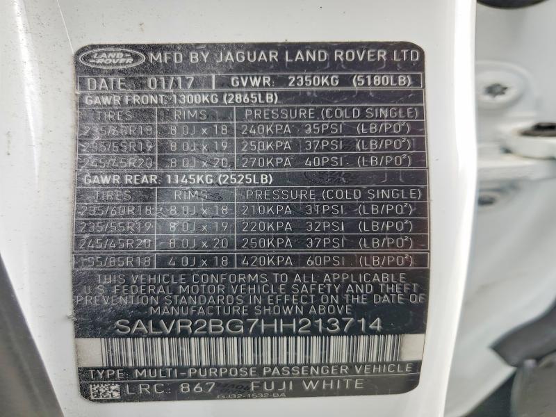 SALVR2BG7HH213714 2017 Land Rover Range Rover photo no. 13