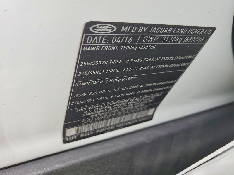 SALWR2PF9GA593022 2016 Land Rover Range Rover photo no. 13