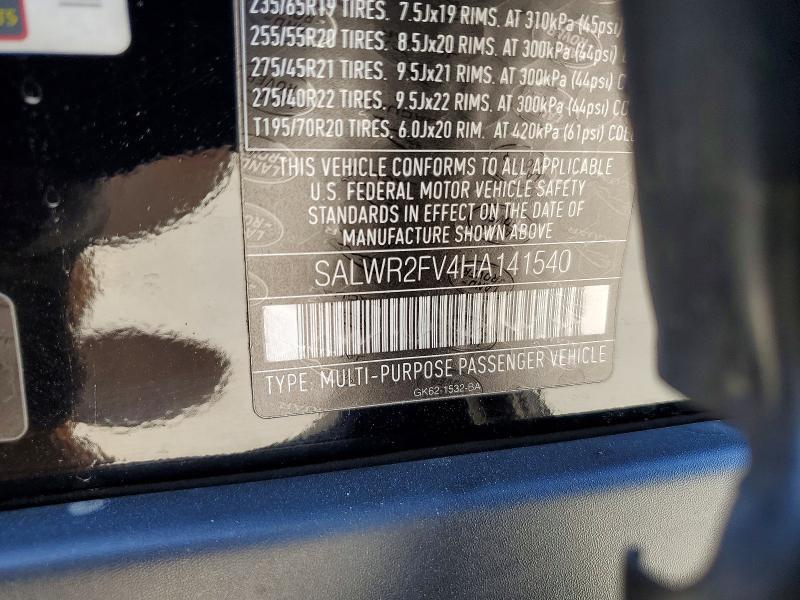 SALWR2FV4HA141540 2017 Land Rover Range Rover photo no. 14