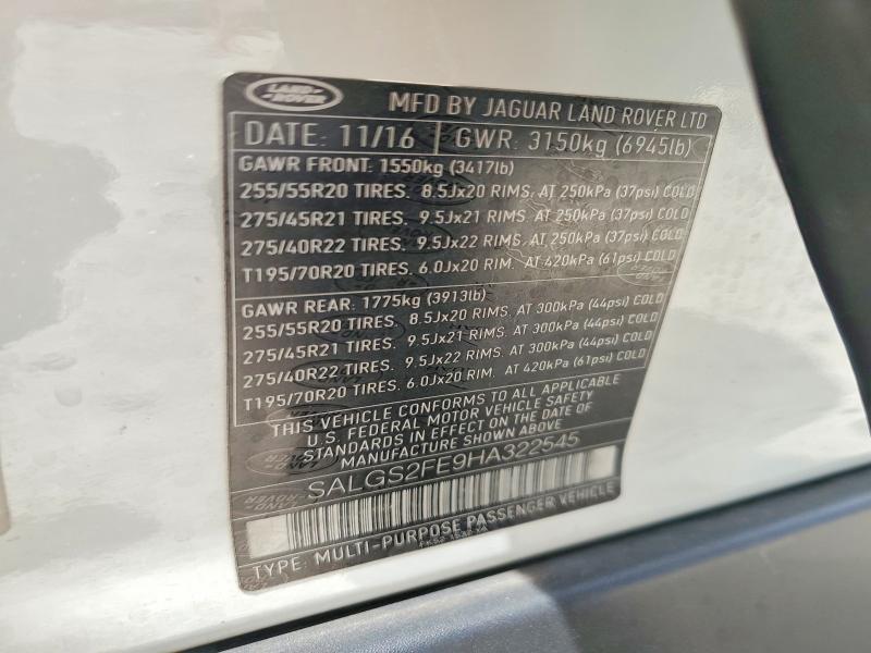 SALGS2FE9HA322545 2017 Land Rover Range Rover photo no. 14