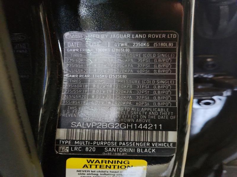 SALVP2BG2GH144211 2016 Land Rover Range Rover photo no. 13