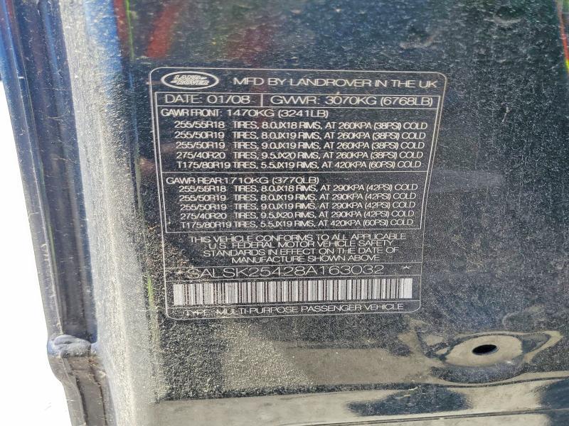 SALSK25428A163032 2008 Land Rover Range Rover photo no. 13