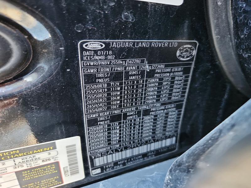 SALYL2RV2JA755773 2018 Land Rover Range Rover photo no. 12