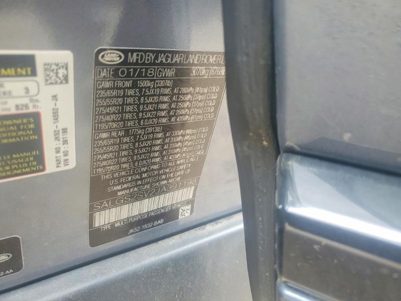 SALGS2SV2JA391198 2018 Land Rover Range Rover photo no. 12