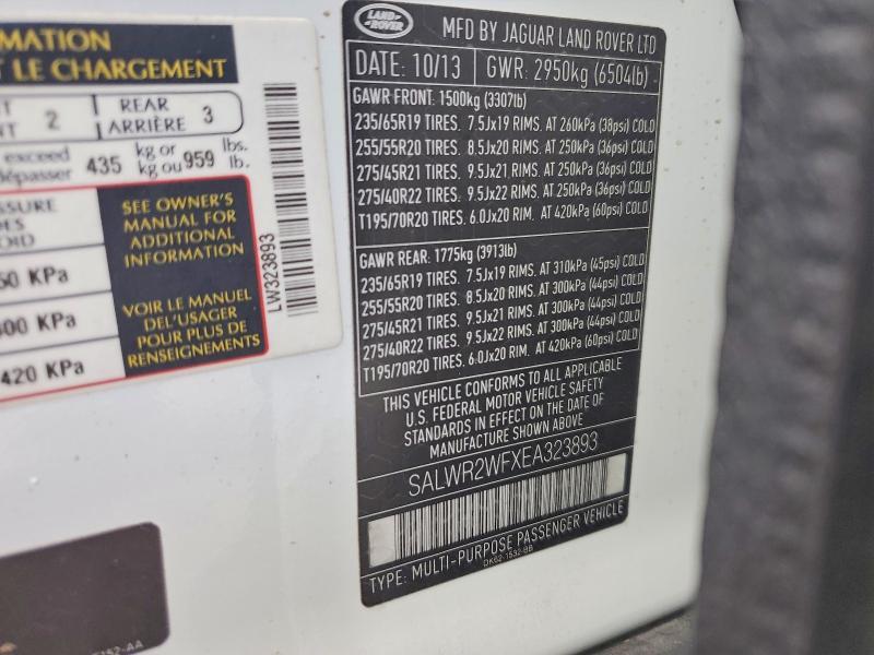 SALWR2WFXEA323893 2014 Land Rover Range Rover photo no. 12