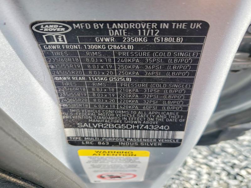 SALVR2BG5DH743240 2013 Land Rover Range Rover photo no. 13