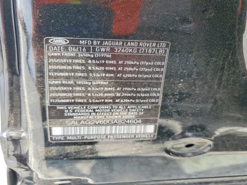 SALAG2V60GA824604 2016 Land Rover LR4 photo no. 12