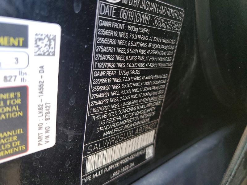 SALWR2SU3LA878427 2020 Land Rover Range Rover photo no. 14