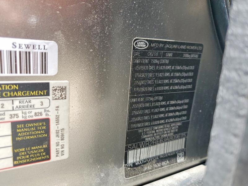 SALWR2RE6JA809615 2018 Land Rover Range Rover photo no. 13