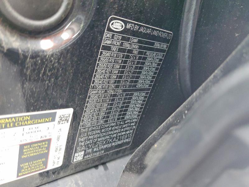 SALYL2EX7KA216915 2019 Land Rover Range Rover photo no. 12