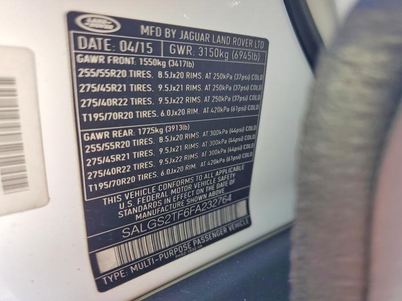 SALGS2TF6FA232764 2015 Land Rover Range Rover photo no. 12