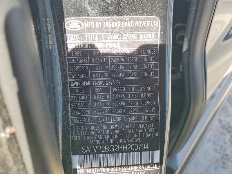 SALVP2BG2HH200794 2017 Land Rover Range Rover photo no. 13