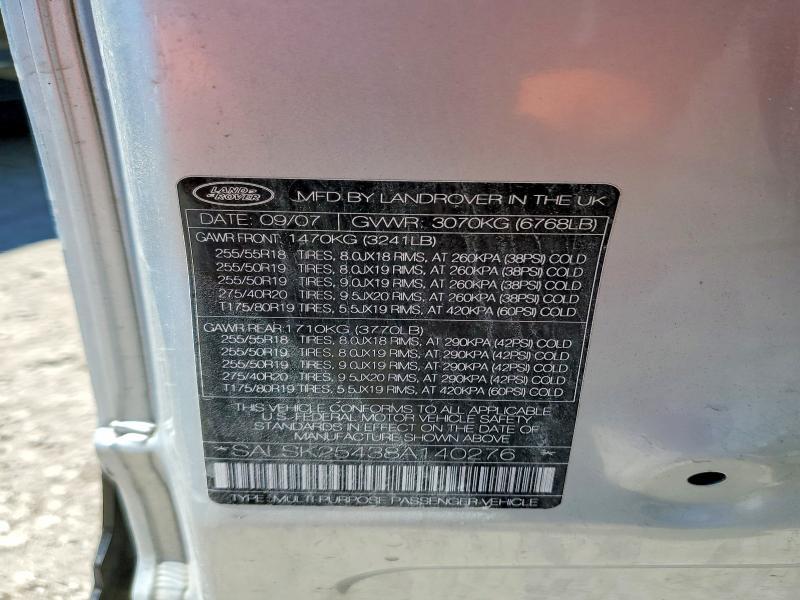 SALSK25438A140276 2008 Land Rover Range Rover photo no. 13