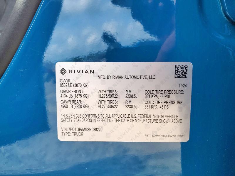 7FCTGBAA9SN038225 2025 Rivian R1T photo no. 13
