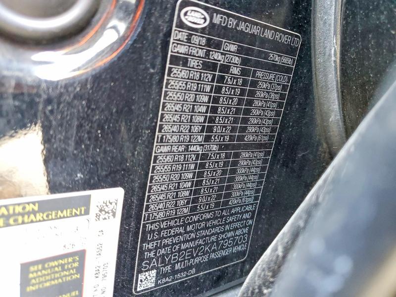 SALYB2EV2KA795703 2019 Land Rover Range Rover photo no. 13
