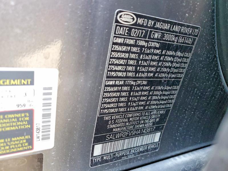 SALWR2FV9HA143817 2017 Land Rover Range Rover photo no. 13