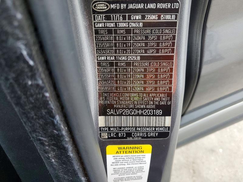 SALVP2BG0HH203189 2017 Land Rover Range Rover photo no. 14