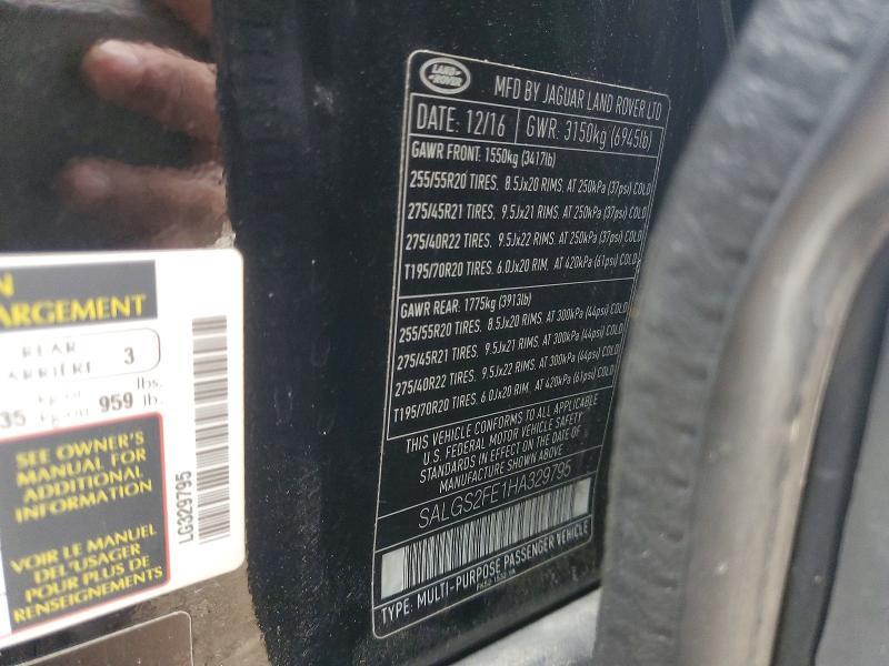 SALGS2FE1HA329795 2017 Land Rover Range Rover photo no. 12