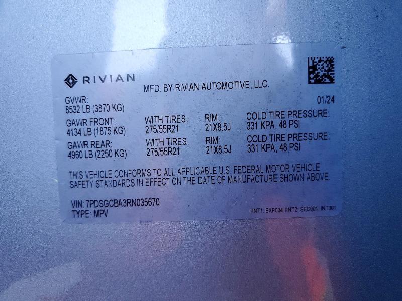 7PDSGCBA3RN035670 2024 Rivian R1S photo no. 12