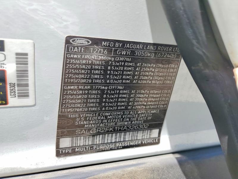 SALGR2FK1HA326302 2017 Land Rover Range Rover photo no. 13