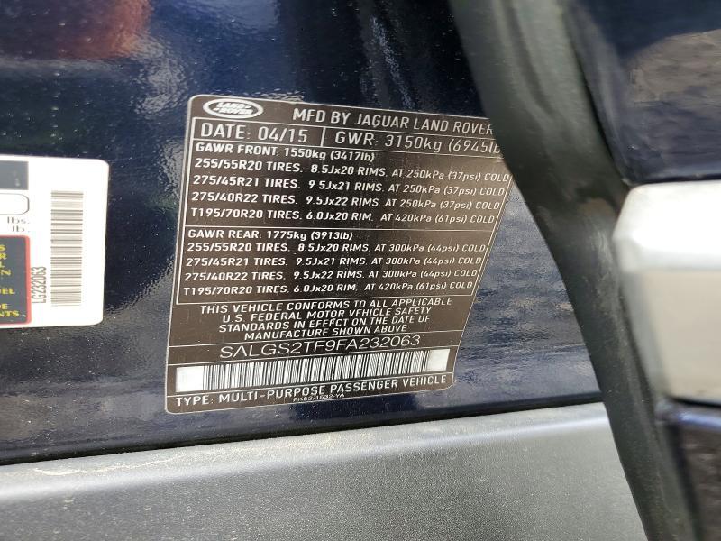 SALGS2TF9FA232063 2015 Land Rover Range Rover photo no. 13