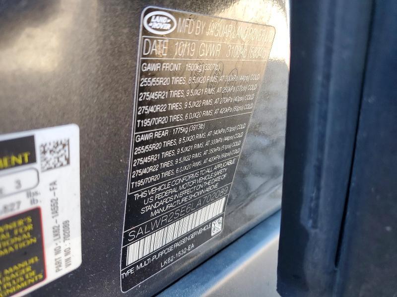 SALWR2SE6LA702089 2020 Land Rover Range Rover photo no. 13