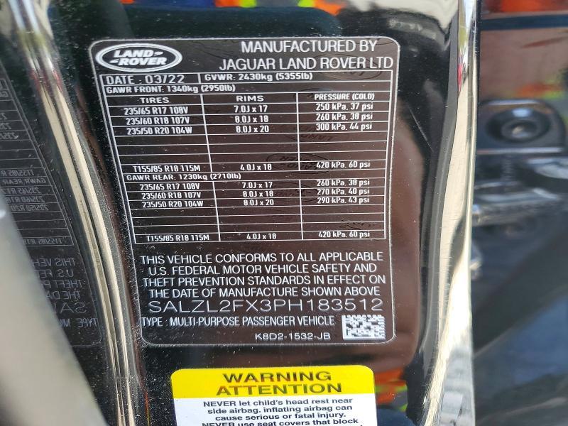 SALZL2FX3PH183512 2023 Land Rover Range Rover photo no. 13