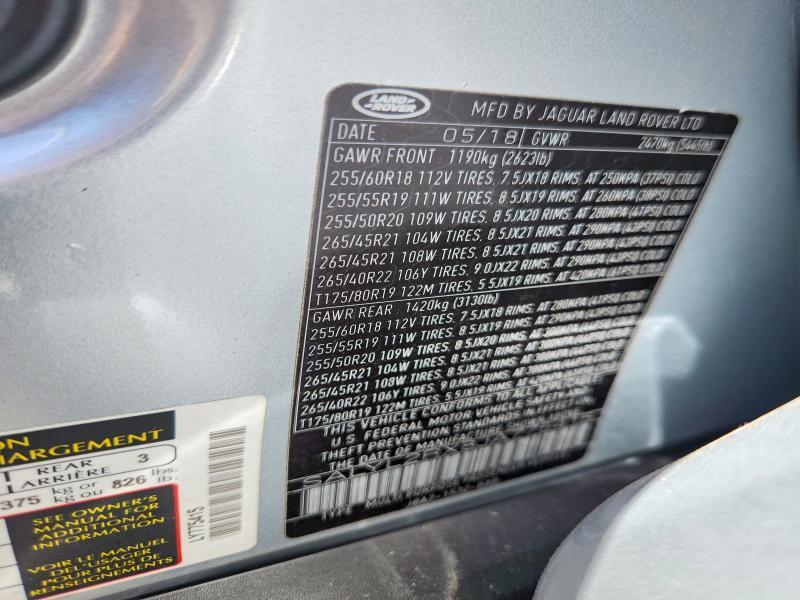 SALYL2RX8JA775415 2018 Land Rover Range Rover photo no. 12