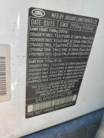 SALWR2VF0FA527265 2015 Land Rover Range Rover photo no. 13