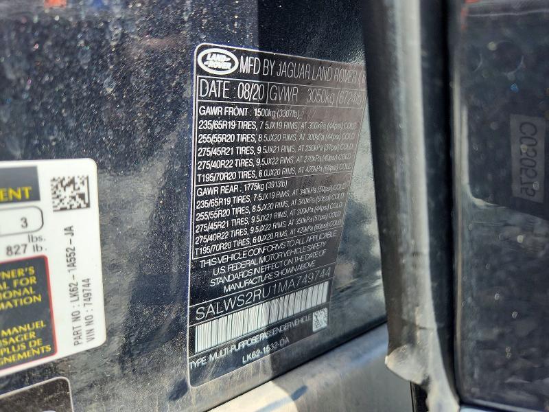 SALWS2RU1MA749744 2021 Land Rover Range Rover photo no. 14