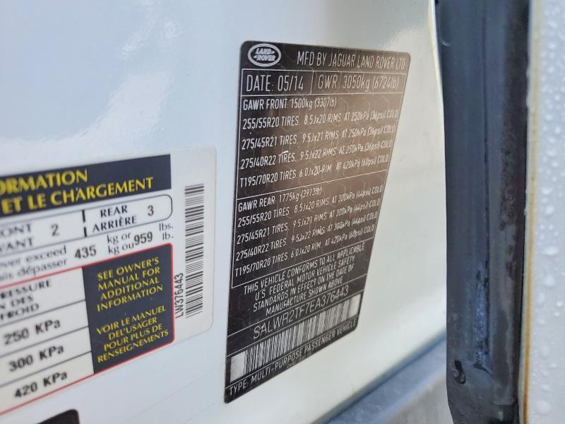 SALWR2TF7EA376443 2014 Land Rover Range Rover photo no. 13