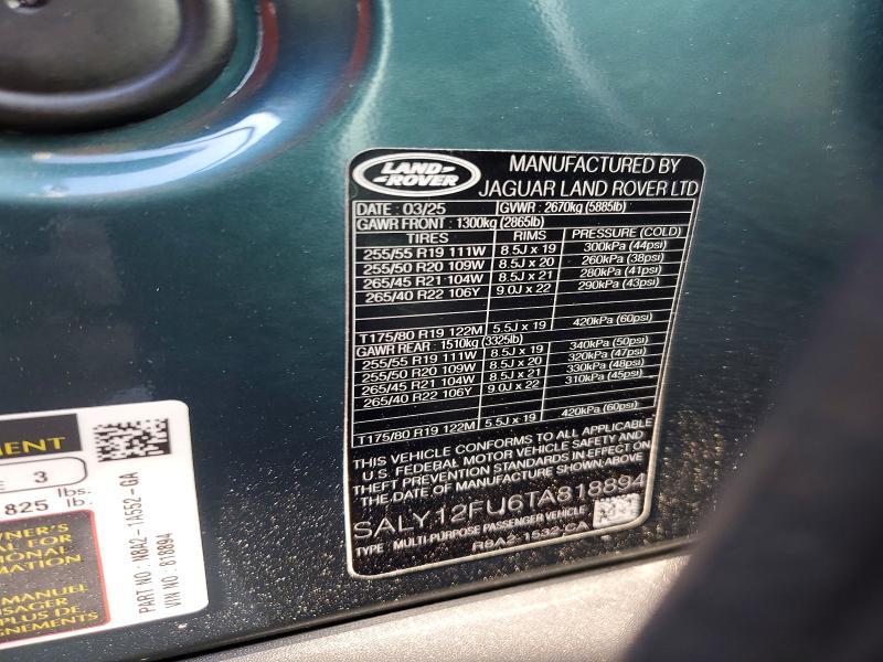 SALY12FU6TA818894 2026 Land Rover Range Rover photo no. 14