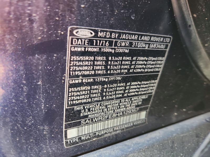 SALWR2FE8HA129357 2017 Land Rover Range Rover photo no. 13