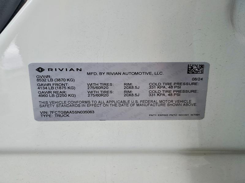 7FCTGBAA5SN035063 2025 Rivian R1T photo no. 13