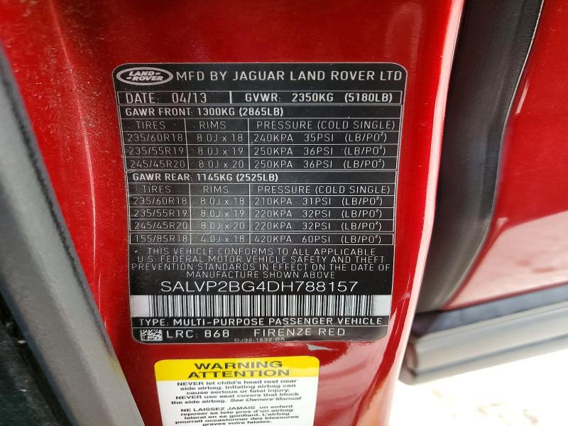 SALVP2BG4DH788157 2013 Land Rover Range Rover photo no. 13