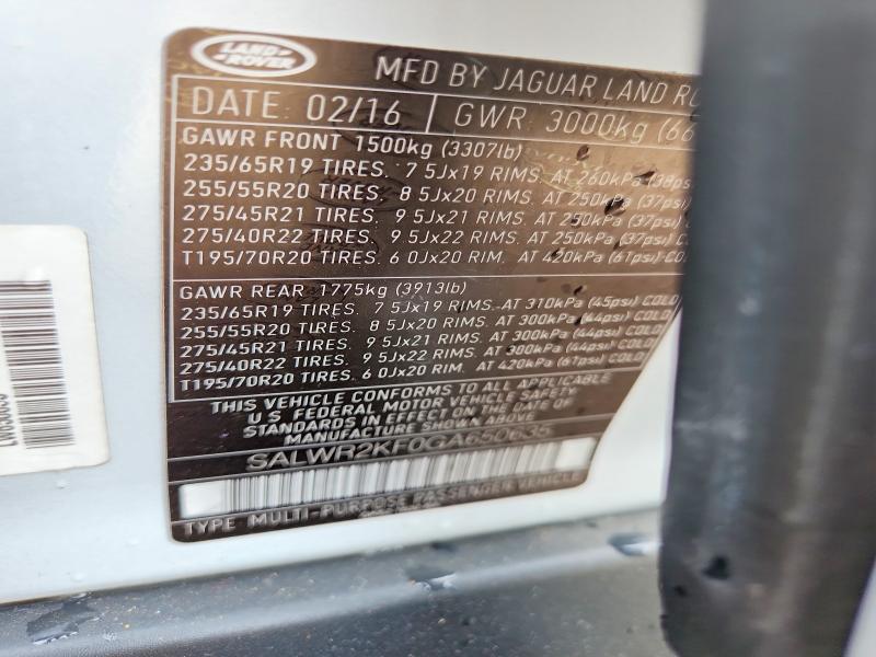 SALWR2KF0GA650635 2016 Land Rover Range Rover photo no. 13