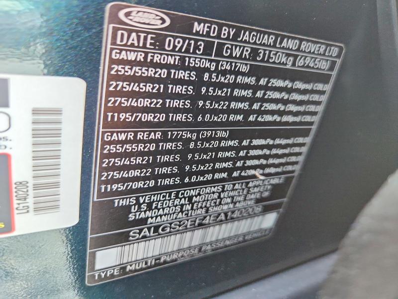 SALGS2EF4EA140208 2014 Land Rover Range Rover photo no. 12