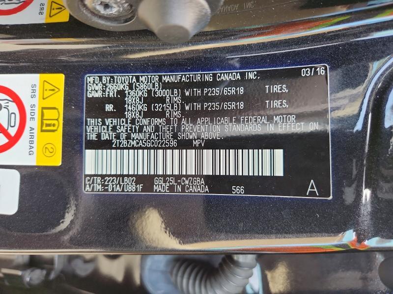 2T2BZMCA5GC022596 2016 Lexus RX photo no. 13