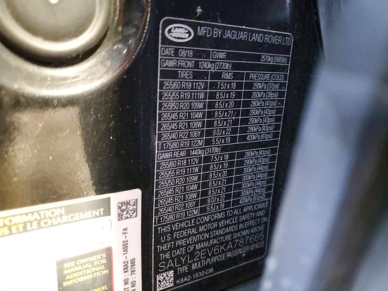 SALYL2EV6KA787665 2019 Land Rover Range Rover photo no. 14