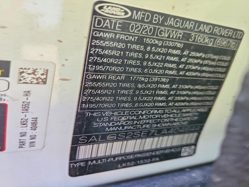 SALGS2SE7LA404644 2020 Land Rover Range Rover photo no. 12