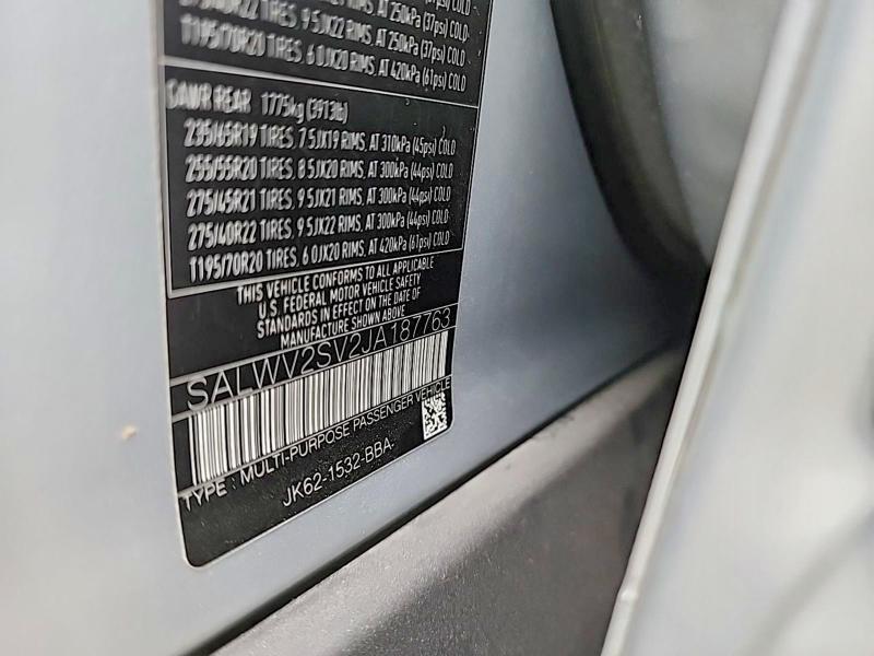 SALWV2SV2JA187763 2018 Land Rover Range Rover photo no. 10