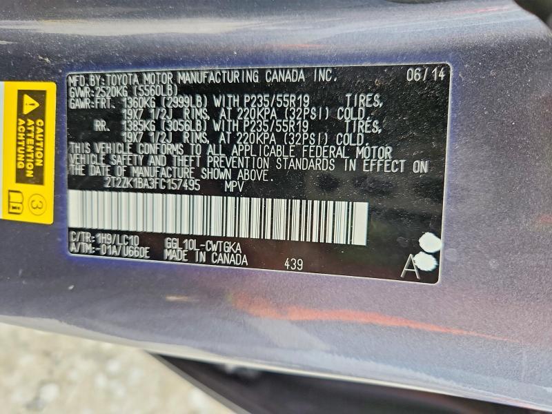 2T2ZK1BA3FC157495 2015 Lexus RX photo no. 13