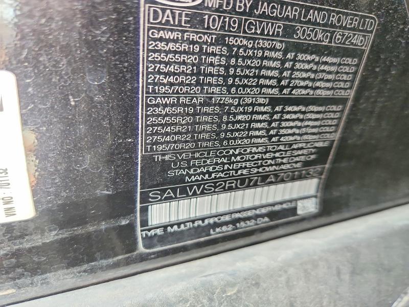 SALWS2RU7LA701132 2020 Land Rover Range Rover photo no. 12