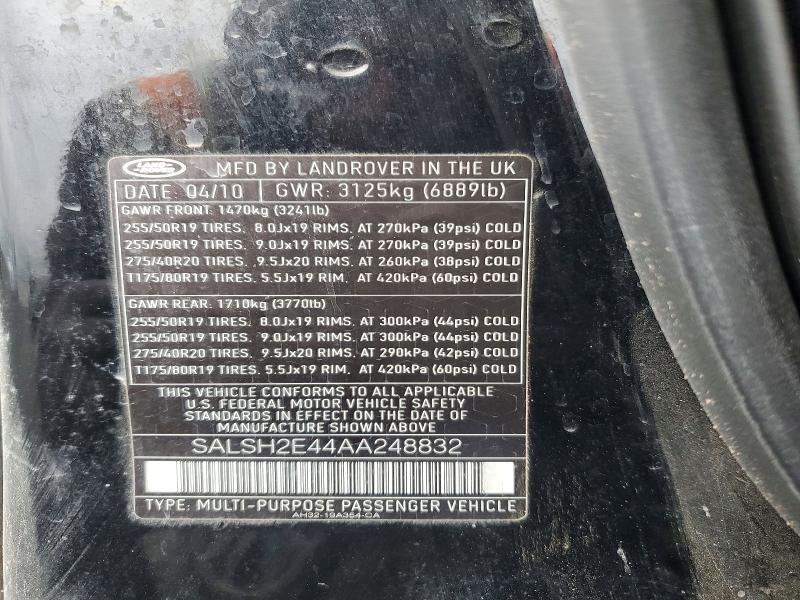 SALSH2E44AA248832 2010 Land Rover Range Rover photo no. 13