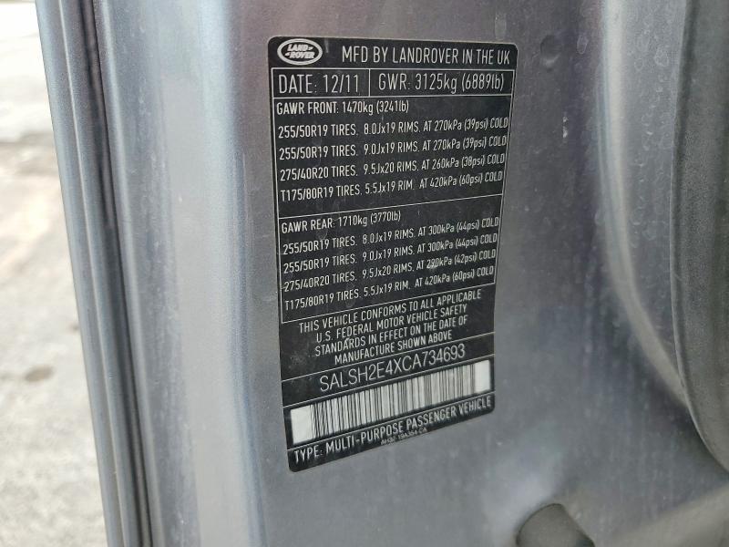 SALSH2E4XCA734693 2012 Land Rover Range Rover photo no. 13