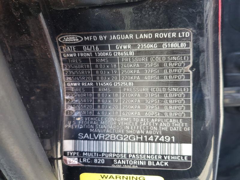 SALVR2BG2GH147491 2016 Land Rover Range Rover photo no. 13