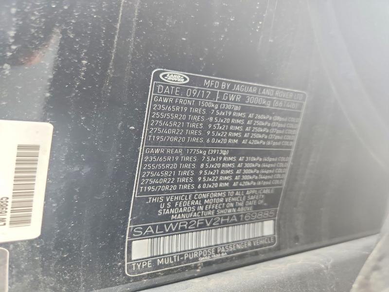 SALWR2FV2HA169885 2017 Land Rover Range Rover photo no. 14