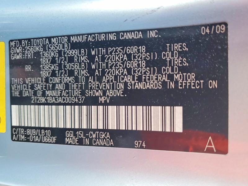 2T2BK1BA3AC009437 2010 Lexus RX photo no. 12