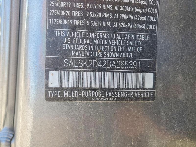 SALSK2D42BA265391 2011 Land Rover Range Rover photo no. 13